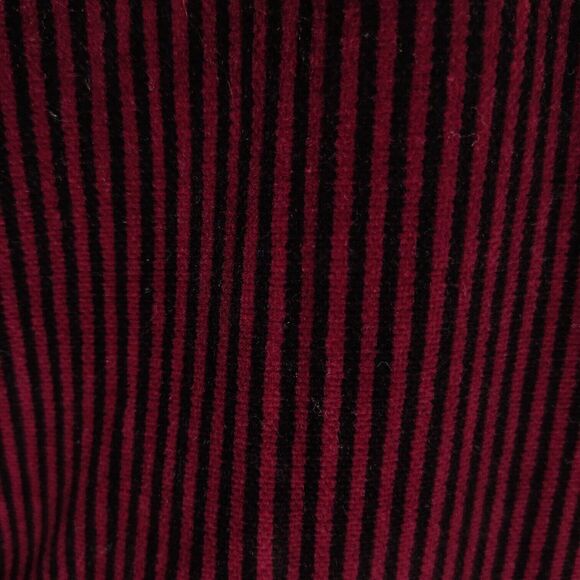 Vintage Perry Ellis Whimsigoth Striped Blazer Size 6 Puff Sleeve Maroon Velour - Picture 10 of 16